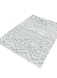 Anti-Skid Printed Floor Carpet Grey/Green 80X160centimeter