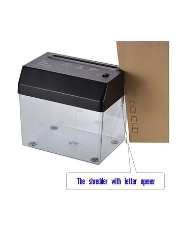 Portable Cutting Machine Tool With Letter Opener Wastebasket Clear/Black