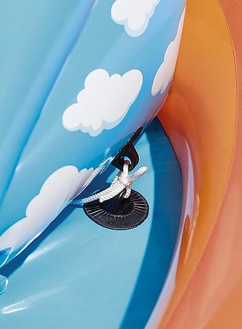 H2Ogo لافا   لاجون   بلاي سنتر لعبة أطفال خفيفة الوزن قابلة للنفخ في الهواء الطلق - مسبح واحد ، منزلق واحد ، كرة ماء واحدة ، حلقة قابلة للنفخ ، 4 كرات لعب ، رقعة إصلاح 265 × 265 × 104 سم