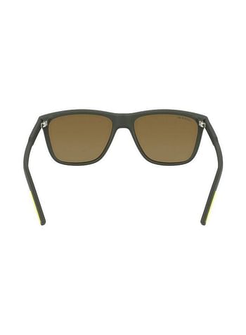 نظارة شمسية بإطار كامل مستطيل الشكل ومعدل - عدسات بمقاس: 57 مم للرجال