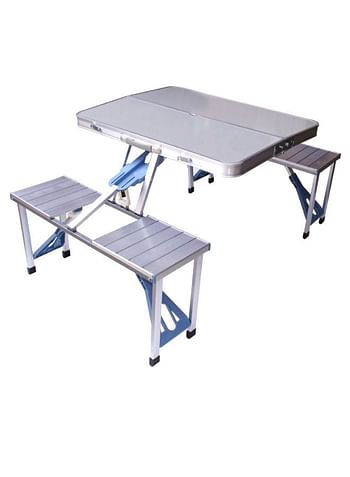 MT Folding Aluminum Picnic Table Silver