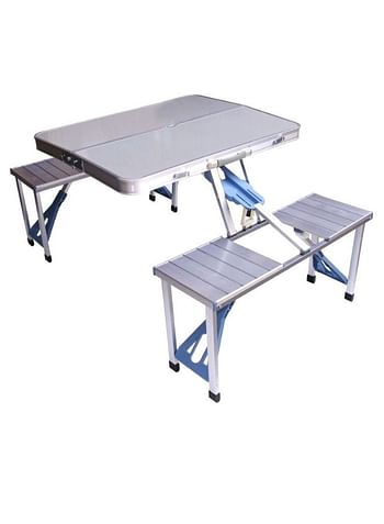 MT Folding Aluminum Picnic Table Silver