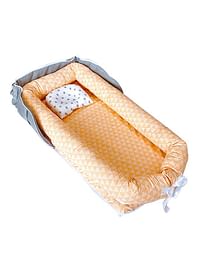 Baby Crib For Napping And Traveling Portable And Foldable Crib Bag With Pearl Cotton Filling Suitable From New Born To 12 Months Orange/Grey/White