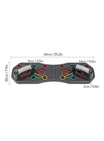 Multi-Function Foldable Push Up Board System with Resistance Tube Bands