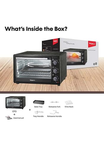 Impex Multifunction Electric Convection Oven with Rotisserie functions 35 L 1500 W OV 2901 Black/Silver