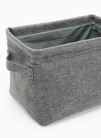 Amal 3 Pack Linen Storage Organiser With Side Handles Easy To Collapse From The Top, Handy For Closet And Dresser Organisation Deep Grey 30X20X20cm