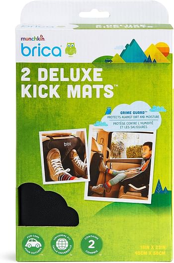 Munchkin Brica Deluxe Kick Mats Car Seat Protector 2 Pack - Black