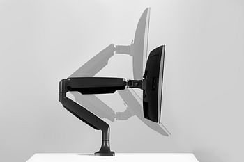 Mount-It! Single Monitor Arm Desk Mount Gas Spring Monitor Arm Full Motion Articulating Height Adjustable Fits 21 22 23 24 27 30 32 Inch VESA Compatible Computer Screen Clamp and Grommet Base