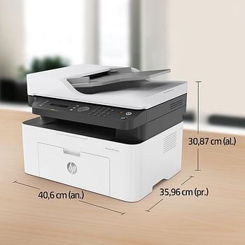 HP Laser MFP 137fnw , Print, copy, scan - White [4ZB84A]