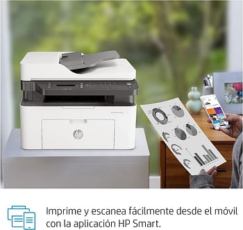 HP Laser MFP 137fnw , Print, copy, scan - White [4ZB84A]