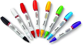 Sharpie Oil-Based Paint Markers, Medium Point, Assorted Colors, 8 Count - Great For Rock Painting