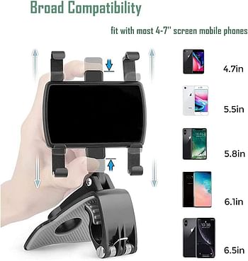 ECVV Dashboard Phone Clip Holder for Car,360 Degrees Rotation Cellphone Mount with Number Stickers,Suitable for 4 to 6 inch Smartphones