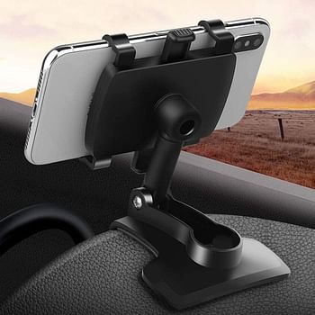 ECVV Dashboard Phone Clip Holder for Car,360 Degrees Rotation Cellphone Mount with Number Stickers,Suitable for 4 to 6 inch Smartphones