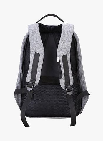 Anti Theft Back Pack With USB Charging Port Grey