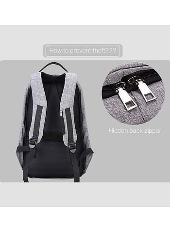 Bobby Anti-Theft Backpack With External Usb Charging Port Grey