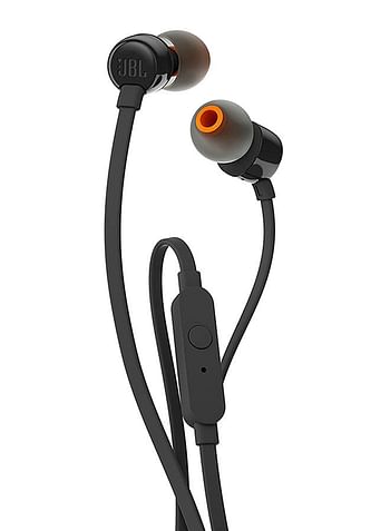 JBL Tune 110 Wired In-Ear Headphones - Deep Pure Bass - 1-Button Remote - Tangle Free Cable - Ultra Comfort Fit Black