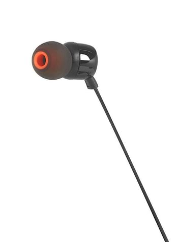 JBL Tune 110 Wired In-Ear Headphones - Deep Pure Bass - 1-Button Remote - Tangle Free Cable - Ultra Comfort Fit Black