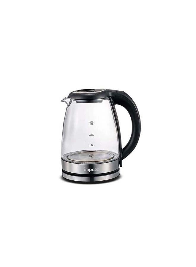 Impex Electric Glass Kettle 1.8 L 1500 W Steamer1802 Black