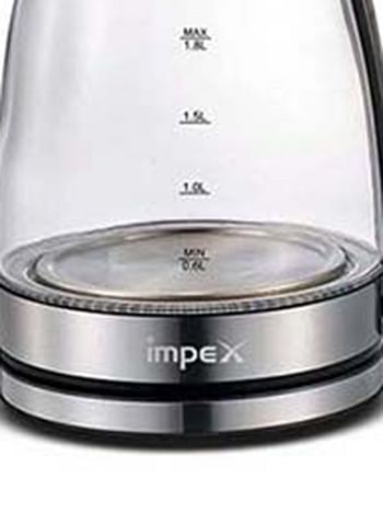 Impex Electric Glass Kettle 1.8 L 1500 W Steamer1802 Black