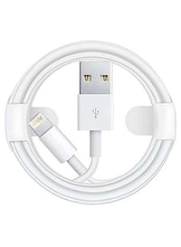 USB To Lightning Data Sync And Charging Cable For Apple iPhone White/Silver