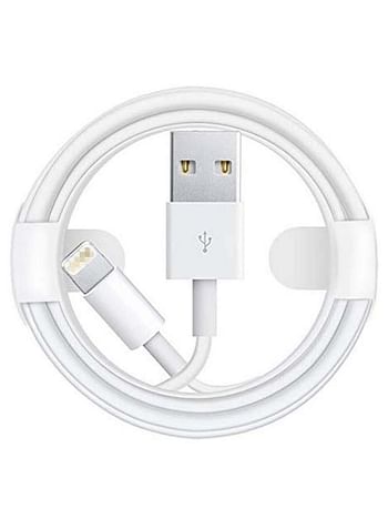 USB To Lightning Data Sync And Charging Cable For Apple iPhone White/Silver