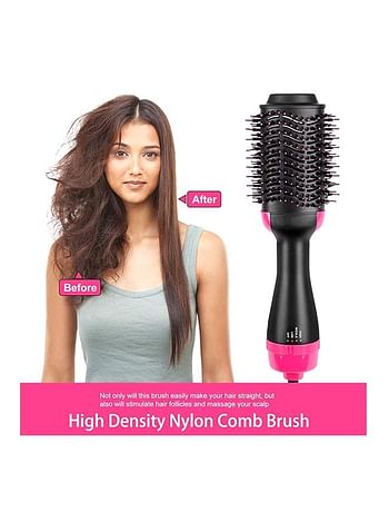 2-in-1 Hair Dryer And Volumizer Brush Black/Pink