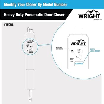 Wright Products V150WH Heavy Duty Pneumatic Screen and Storm Door Closer White, one size