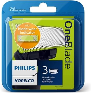 Philips Norelco Oneblade Replacement Blades, 3 Count, Qp230/80