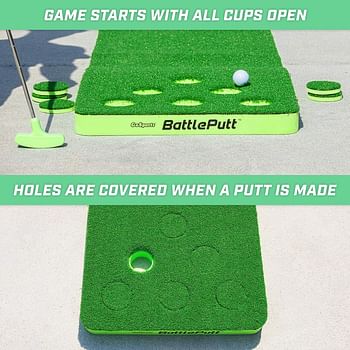 Gosports Battleputt Golf Putting Game, 2-On-2 Pong Style Play With 11" Putting Green, 2 Putters And 2 Golf Balls