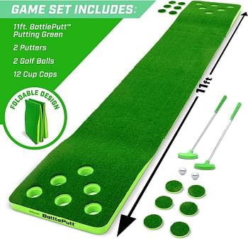Gosports Battleputt Golf Putting Game, 2-On-2 Pong Style Play With 11" Putting Green, 2 Putters And 2 Golf Balls