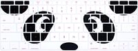 غطاء حماية للوحة المفاتيح من السيليكون بتصميم عيون الباندا من ويتش لجهاز ماك بوك برو 13 بوصة إصدار 2017 و2016 A1708 بدون شريط لمس و 12 بوصة A1534، نسخة الولايات المتحدة الأمريكية