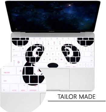 WYGCH Panda Eyes Silicone Keyboard Cover Protective Skin Protector for MacBook Pro 13 inch 2017 & 2016 Release A1708 Without Touch Bar and 12 inch A1534,USA vs