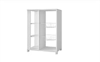 BRV Moveis Kitchen Organizer With Three Shelves and Two Baskets, White - H 74 cm x W 54 cm x D 35 cm