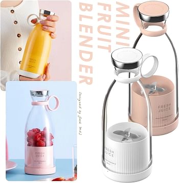 Portable Electric Juicer Blender Bottle Usb Mini Fruit Mixers Juicers Fruit Extractors Food Milkshake Multifunction Juice Maker Machine (White)