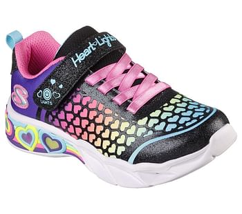 Skechers Girl's Sweetheart Lights Lovely Colours Velcro Trainer 302312L- 18 EU