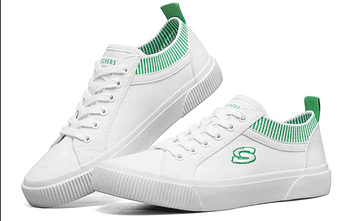 Skechers women's V'Lites 2 Low-Top Sneakers White/Green 155120-WHITE 38 EU