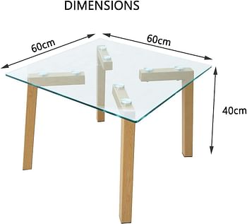 Mahmayi HYCT12-60 Glass Coffee Table (Set of 2)