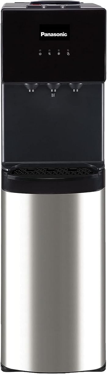 Panasonic Top Loading Water Dispenser, SDM-WD3238TG, Black/ Stainless Steel Finish, 2L Cabinet Storage, Best for Home Kitchen & Office, Hot Cold & Normal.