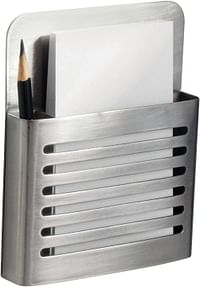 Idesign Forma Magnetic Modern Pen And Pencil Holder, Metal Writing Utensil Storage Organizer For Kitchen, Locker, Home, Or Office, 2.1" X 4" 6.25", Stainless Steel