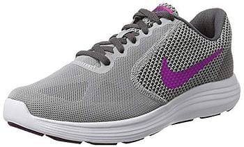 NIKE Women's Revolution 3 Running Shoe, Wolf Grey/Fire Pink/Dark Grey,40 eur