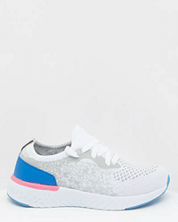 Shoexpress Textured Sneakers with Lace-Up Closure/ Multicolor/ 32 EU