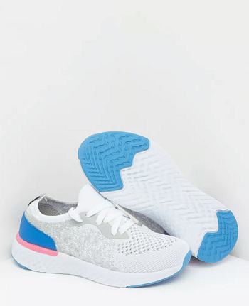 Shoexpress Textured Sneakers with Lace-Up Closure/ Multicolor/ 32 EU