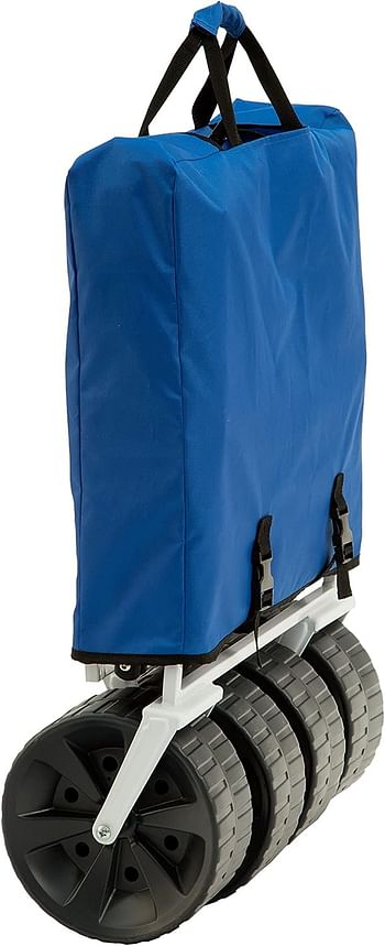 Mac Sports Heavy Duty Collapsible Folding All Terrain Utility Beach Wagon Cart - Blue/White