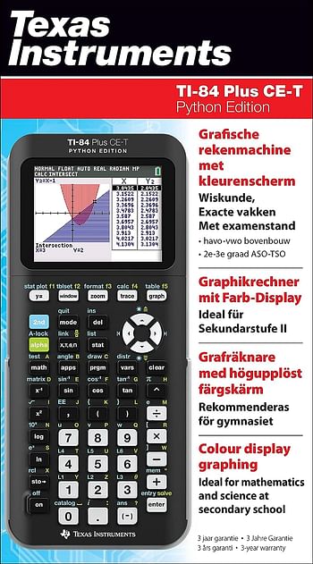 Texas Instruments TI-84 Plus CE-T Python Edition Graphing Calculator - Black