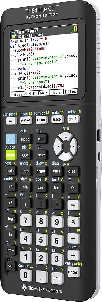 Texas Instruments TI-84 Plus CE-T Python Edition Graphing Calculator - Black