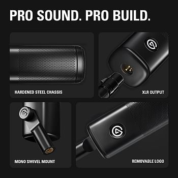 Elgato Wave DX - Dynamic XLR Microphone, Cardioid pattern, Noise Rejection, speech optimised for Podcasting, Streaming, Broadcasting, No Signal Booster Required, works with any Interface, for Mac, PC