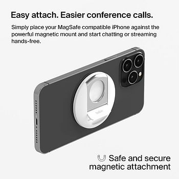 Belkin iPhone Mount with MagSafe for Mac Notebooks with quick easy magnetic attachment for Continuity Camera features in video conferencing streaming FaceTime content creation and more