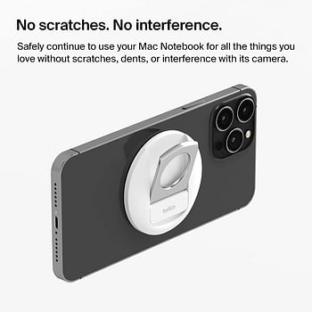 Belkin iPhone Mount with MagSafe for Mac Notebooks with quick easy magnetic attachment for Continuity Camera features in video conferencing streaming FaceTime content creation and more