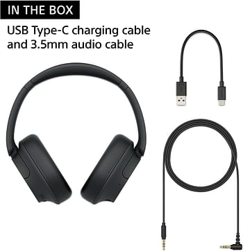 Sony WH-CH720N Noise Cancelling Wireless Headphones : Bluetooth Over The Ear Headset With Mic For Phone-Call-Black Large