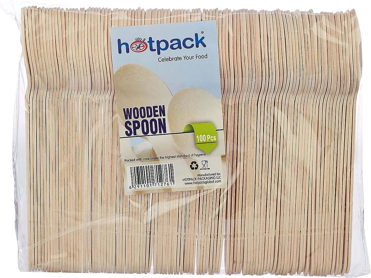 Hotpack Wooden Dessert Spoons, 100 Pieces